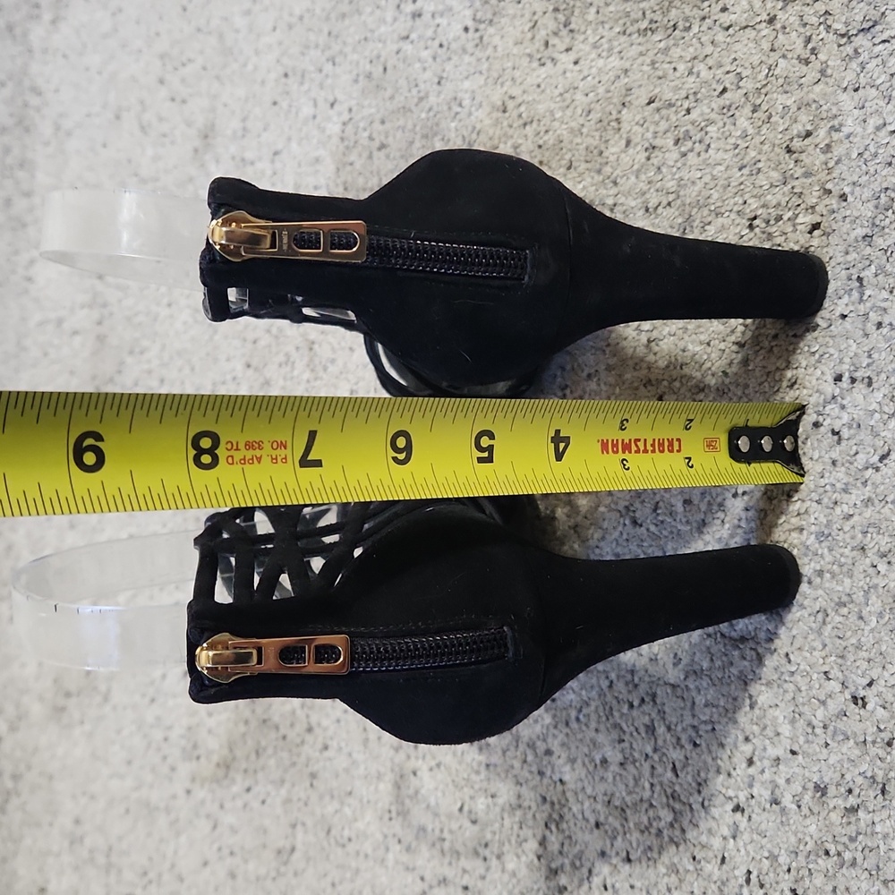 Hermès Moon Sandal Strappy Suede Heel Size 39 1/2 Authentic - Picture 10 of 16